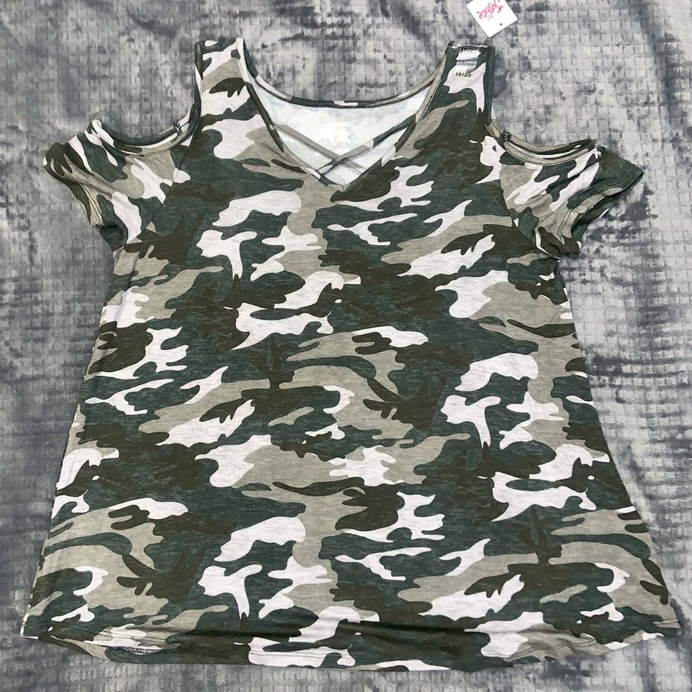 NWT Justice Cold Shoulder Tee